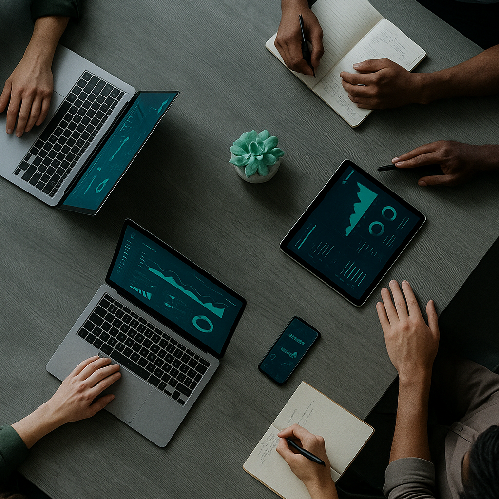 A zenital view of a desktop